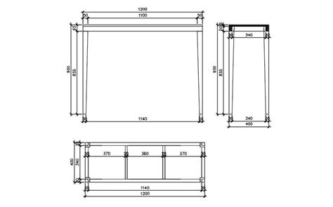 Plan Of Console Table In AutoCAD 2D Drawing CAD File Dwg File Cadbull