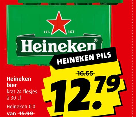 Heineken Bier Krat Flesjes A Cl Aanbieding Bij Boni