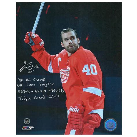 HENRIK ZETTERBERG Signed Detroit Red Wings 8 X 10 Photo W Stats