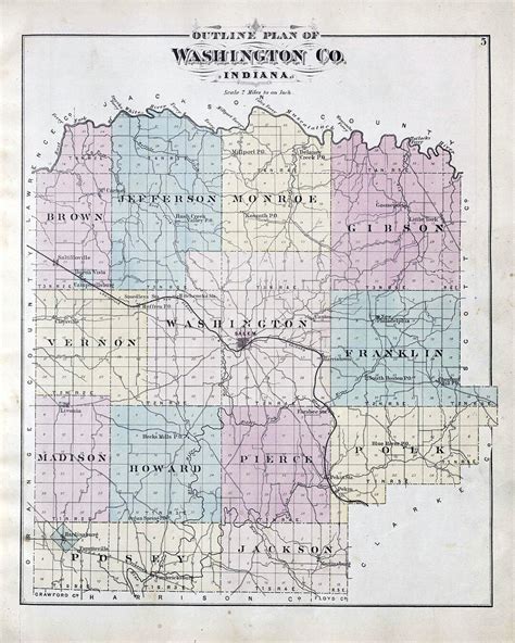 1878 Map of Washington County Indiana - Etsy