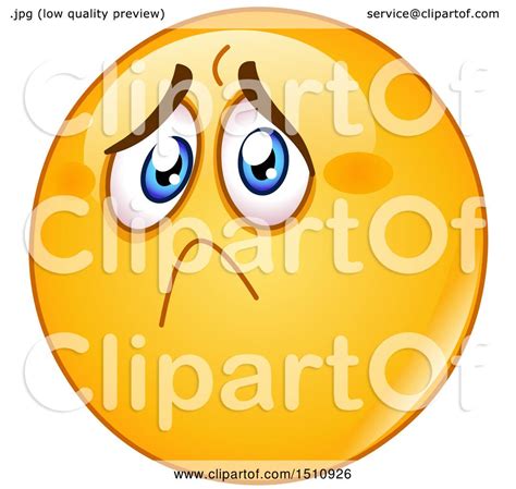 Clipart Of A Sad And Hurt Yellow Emoji Smiley Royalty Free Vector