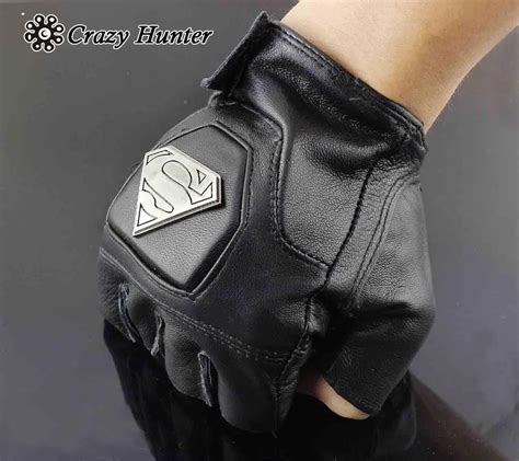 Cool Mens Leather Studded Punk Rock Driving Motorcycle Biker Fingerless