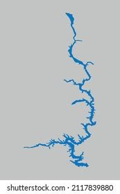 Lake Oahe Map Largest Reservoir Usa Stock Vector (Royalty Free) 2117839880
