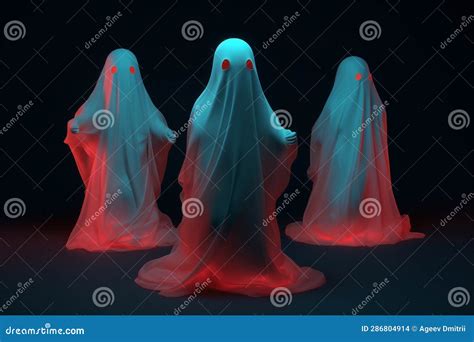 White Treat Horror Demon Dark Fear Spooky Night Neon Ghost Halloween Fantasy Costume Stock