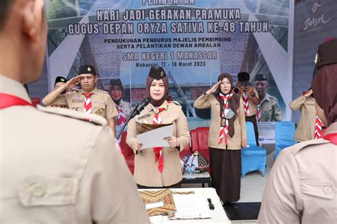 Fatmawati Rusdi Kukuhkan Pembimbing Dan Pembina Ambalan Pramuka Oryza