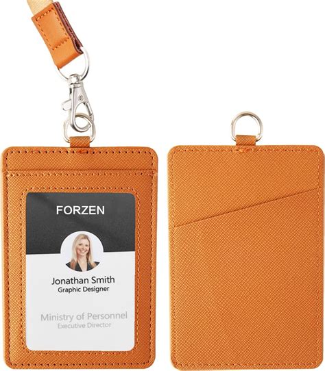 Leather Id Badge Holderslim Minimalist Elastic Credit