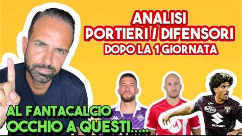 DA PRENDERE AL FANTACALCIO Analisi Dopo La Prima Giornata PORTIERI E