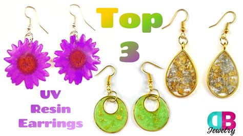 Compilation My Top 3 Favorite Uv Resin Earrings I Have Made Uv Resin