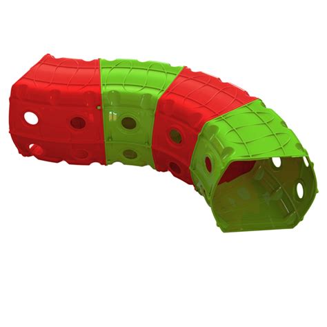 Игровой туннель для ползания Doloni из 4-х секций красно-зеленый 1х1 ...