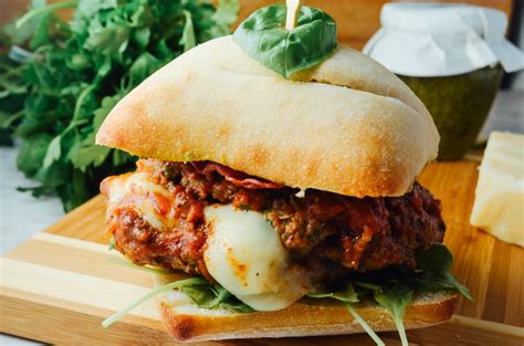 Mozzarella Stuffed Italian Burgers