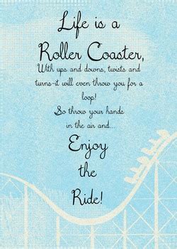 Life is a roller coaster encouraging printable quote by Make It Click