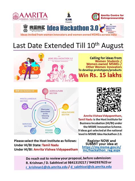 Msme Idea Hackathon For Women Intranet Amrita Vishwa Vidyapeetham