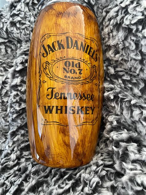 Woodgrain Jack Daniels Barrel Tumbler Wood Tumbler Whiskey Etsy