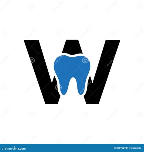 Letter W Concept Tandheelkundig Logo Met Tanden Symbool Vectorsjabloon