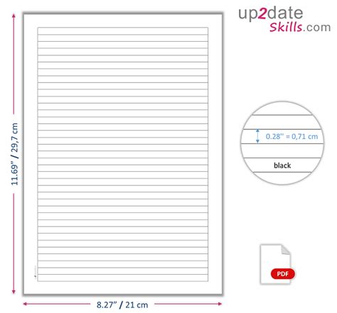 Printable Lined Paper Medium Ruled A4 Size Up2dateskills