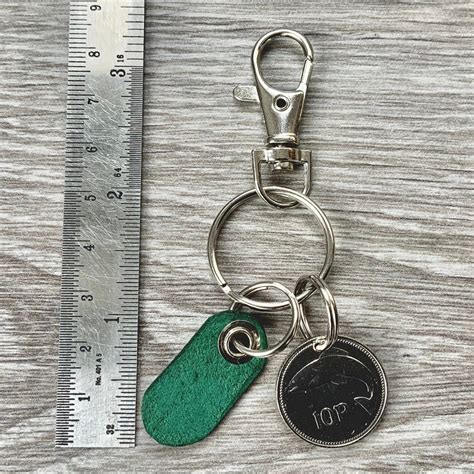 Irish Coin And Shamrock Keyring Or Clip Choose Coin Year Etsy Uk