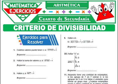 Criterios De Divisibilidad Ejercicios Ejercicios Resueltos The Best