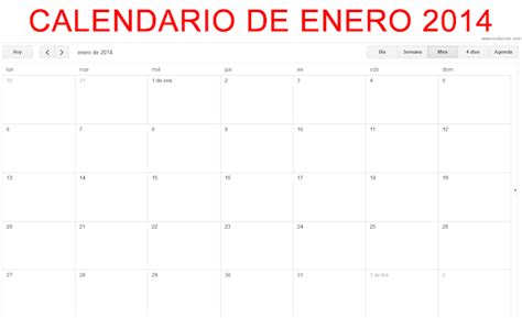 Calendario 2014 Enero Para Imprimir Gratis Calendario Para Imprimir