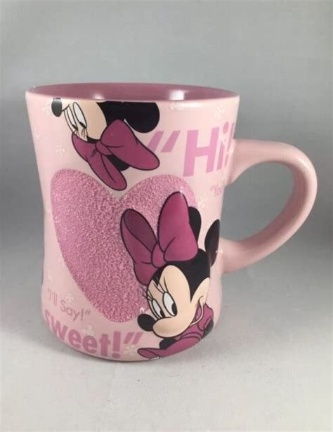 Disney Minnie Mouse Pink Heart Coffee Cup Mug Ebay