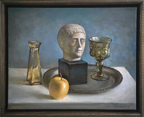 Still Life With An Antique Bust Painting By Felix Freudzon Fine Art