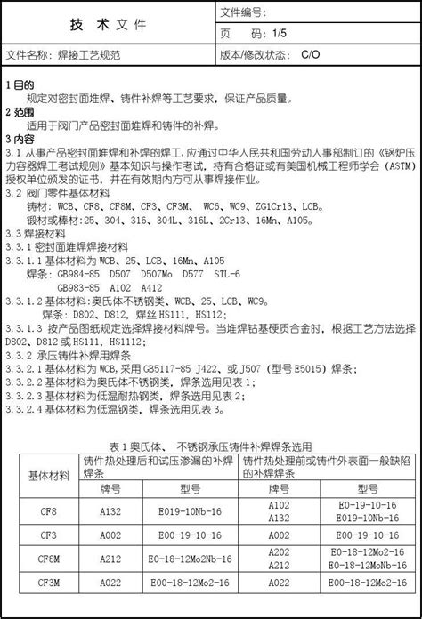 阀门焊接工艺规范word文档免费下载文档大全