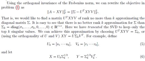 linear algebra - How SVD for the frobenius norm has been calculated? - Mathematics Stack Exchange