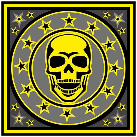 Premium Vector A Blue And Black Poster With A Skull And Stars Vintage