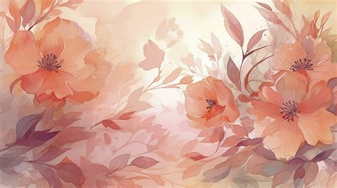 Watercolor Floral Arrangement And Watercolor Background On A Pink