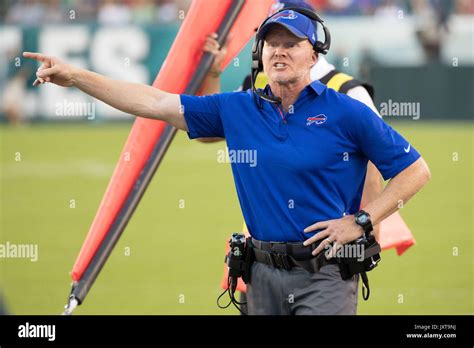 August 17, 2017: Buffalo Bills head coach Sean McDermott reacts during ...