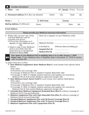 Fillable Online MEDICARE SUPPLEMENT MEDICARE SELECT PLAN Application