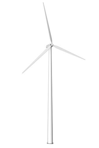 Wind Turbine Isolated On White Background Stock Photo Download Image