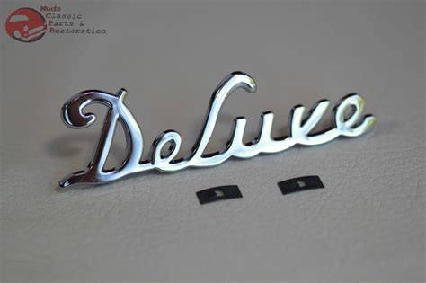 1939 Ford Passenger Car Ford Deluxe Script Side Hood Emblem Chrome