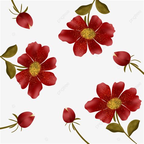 Decoración De Flores Rojas Png Flor Roja Decoración Floral Ilustración De Flores Png Y Psd