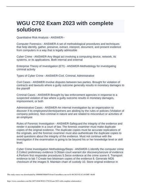 Solution Wgu C Exam With Complete Solutions Docx Studypool