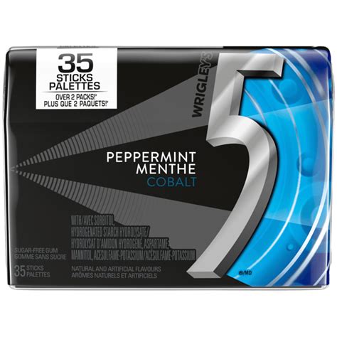 5 Gum Peppermint Cobalt Sugarfree Chewing Gum, 35-Stick Mega Pack | 5 Gum