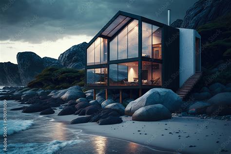 Small Luxury Modern Beach House Beach House Generative Ai Modern