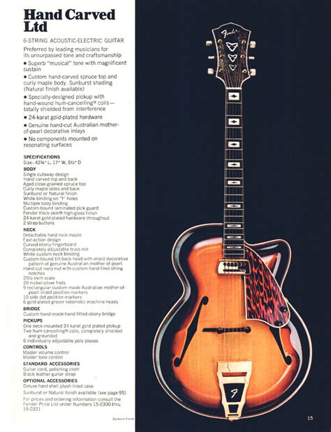 Fender Hand Carved 1970 Fender Catalog Page 15 Vintage Guitar And Bass