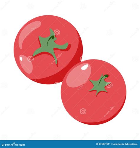 Tomato Isolated Single Simple Cartoon Illustration Flat Vector