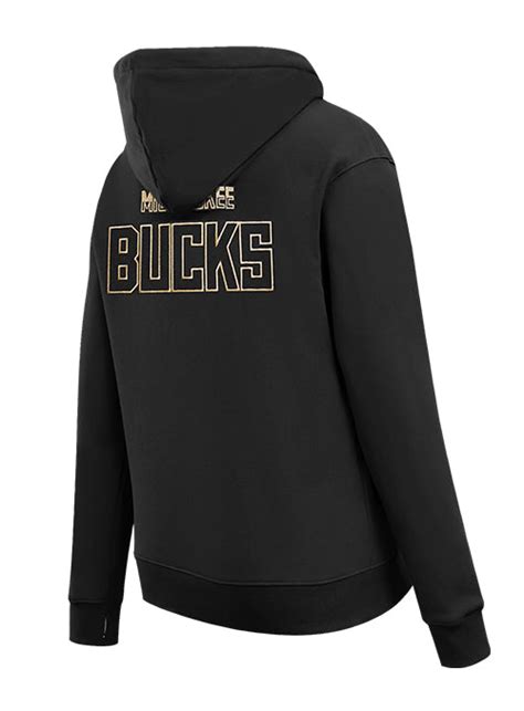 Women's Pro Standard Black & Gold Milwaukee Bucks Hooded Sweatshirt ...