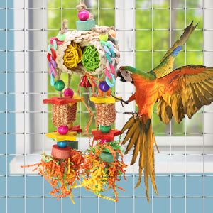 Mqupin Bird Parrot Colorful Chewing Toys Parrot Foraging Shredder Toys