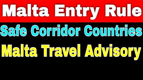 Malta Safe Corridor Countries Malta Travel Entry Requirements Malta