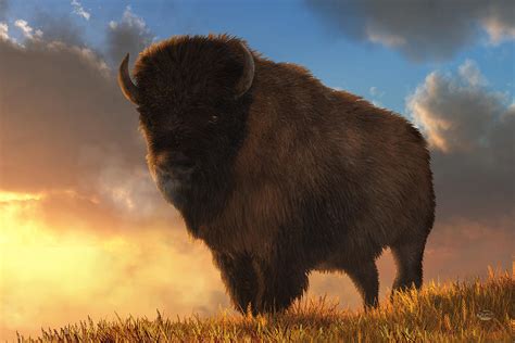 Buffalo At Dawn Digital Art By Daniel Eskridge