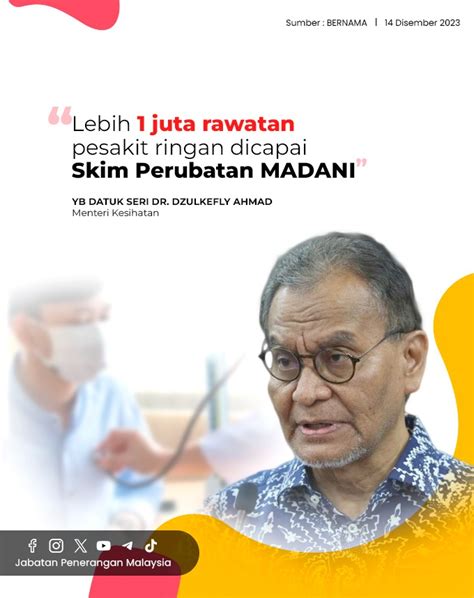 Lebih 1 Juta Rawatan Pesakit Ringan Dicapai Skim Perubatan Madani Portal Rasmi Jabatan