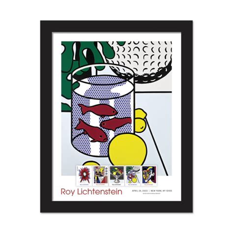 Roy Lichtenstein Framed Stamps Still Life With Goldfish USPS