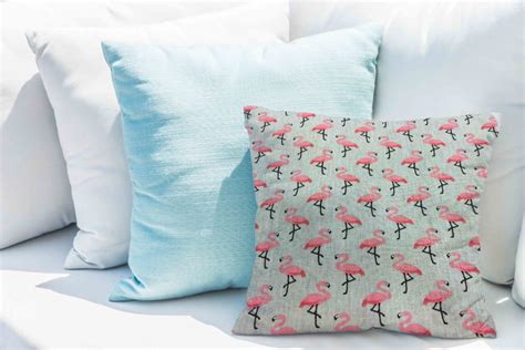 Tissu Coton Motif Imprim Flamant Rose Gris Clair Vente De Tissus Au