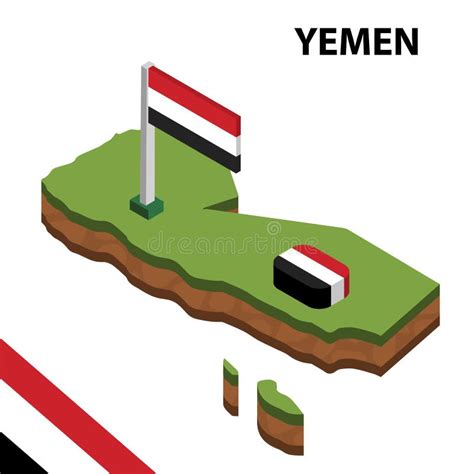 Isometric Yemen Map With City Names And Administrative Divisions Stock