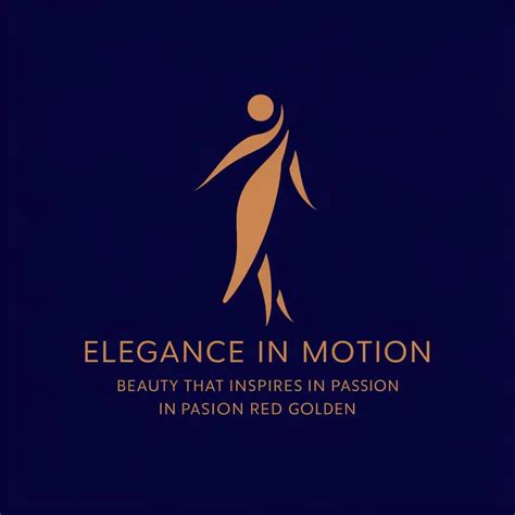 Logo Design For Elegance In Motion Beauty Spa Passion Red Golden Woman