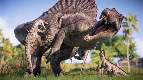 Spinosaurus Vs Velociraptors Jurassic World Evolution Chaos