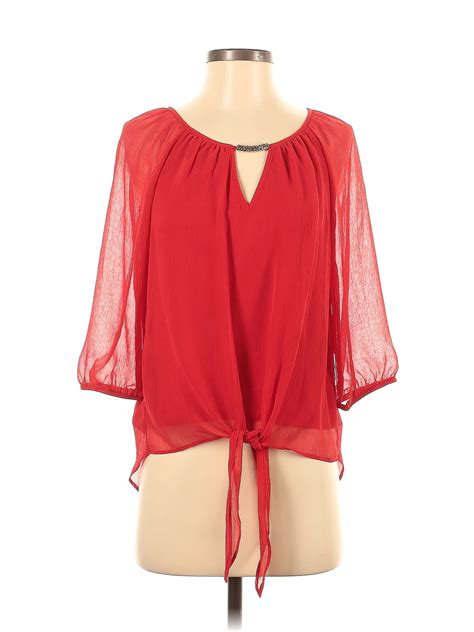 Bcx Women Red Long Sleeve Blouse Xs Ebay