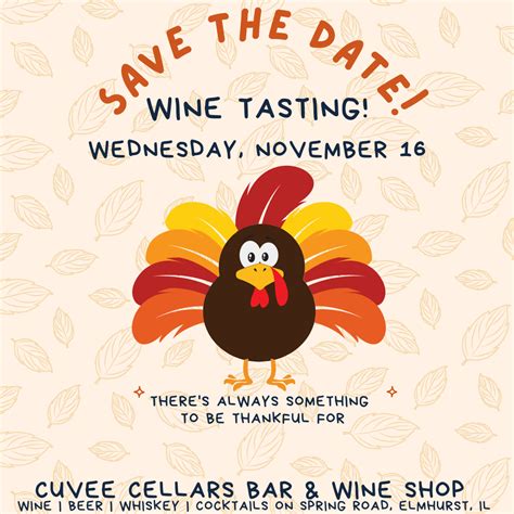 Thanksgiving Wine Tasting Cuvee Cellars